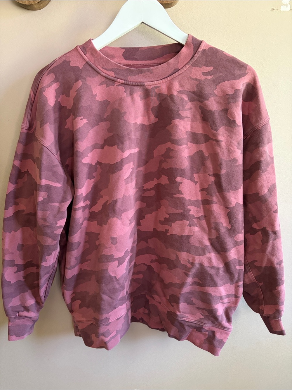 lululemon pink camo sweatshirt size small